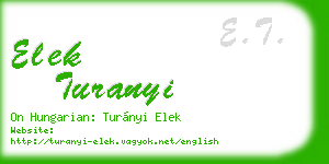 elek turanyi business card